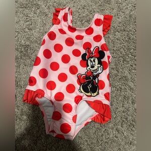 Pink Polka Dot Minnie Mouse Swimsuit- 6 month- NWOT